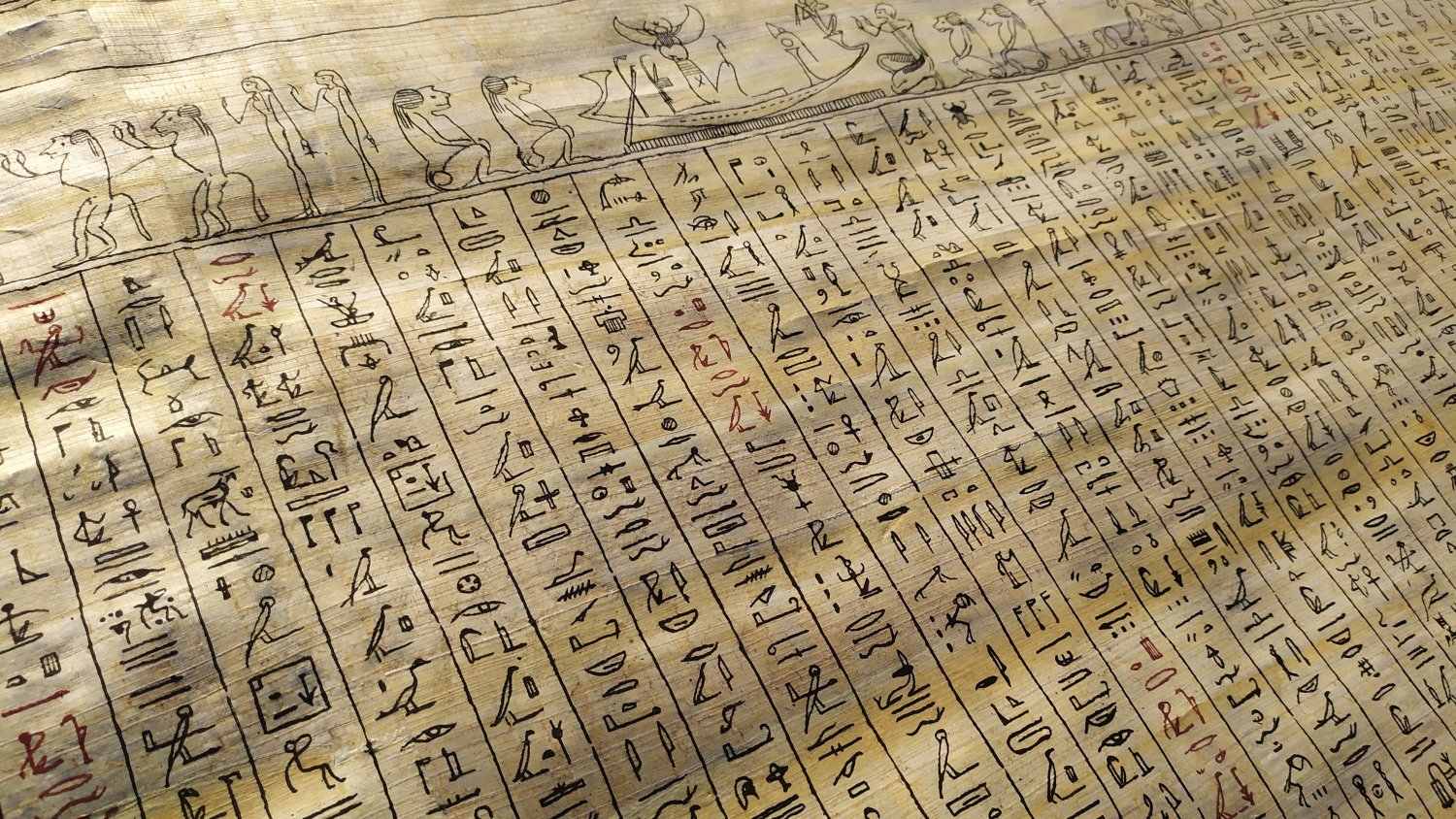 papiro con sarcofago